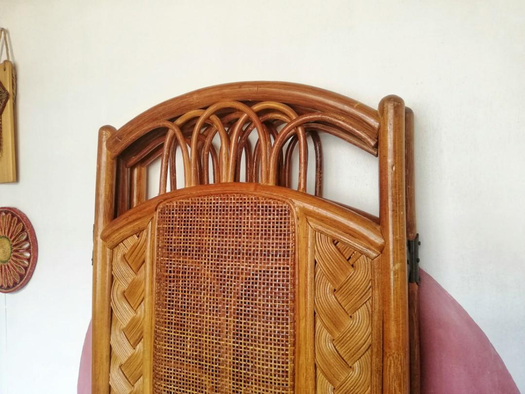 Divi Ratten Trifold rattan partition room divider, Furniture & Home Living ...