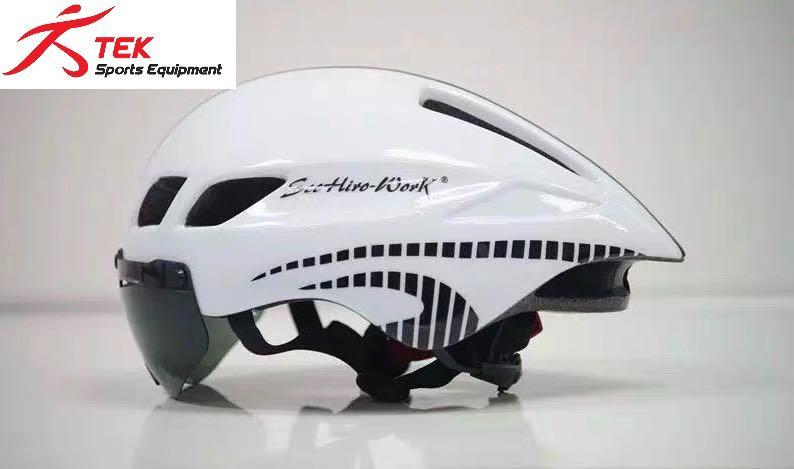 white cycling helmet