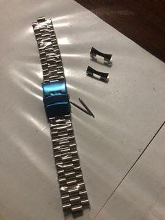 20mm stainless steel watch bracelet with curve ends