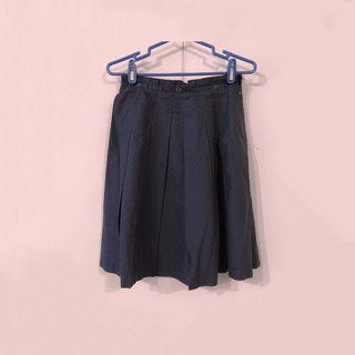 菱紋深藍百摺裙