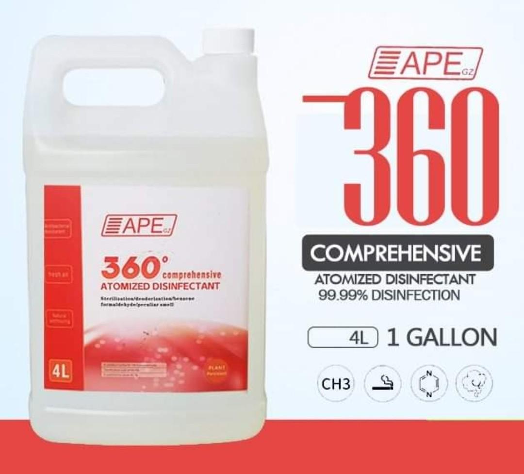 APE 360 Comprehensive Atomized Disinfectant 4 liters, Furniture & Home