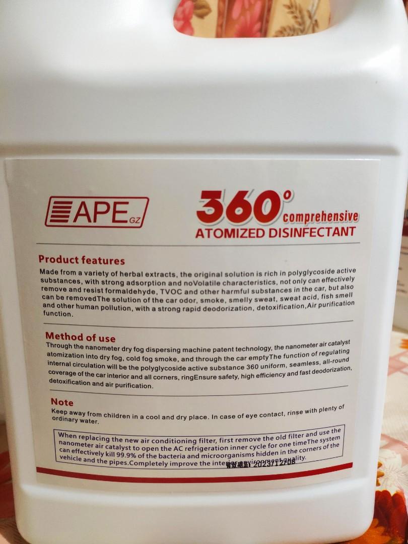 APE 360 Comprehensive Atomized Disinfectant 4 liters, Furniture & Home