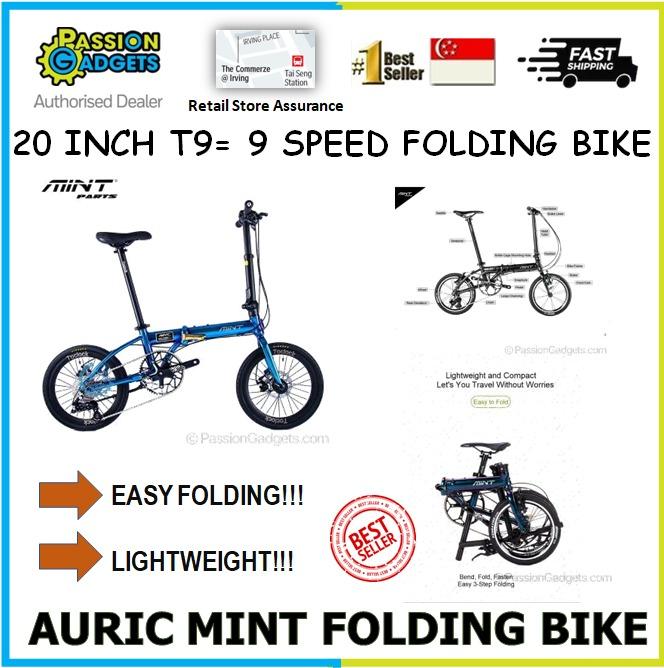 Auric Mint Parts Bike 20inch T9 Foldable Bicycle Oil Slick Rainbow Electroplating Mints Bikes Sports Equipment Bicycles Parts Bicycles on Carousell