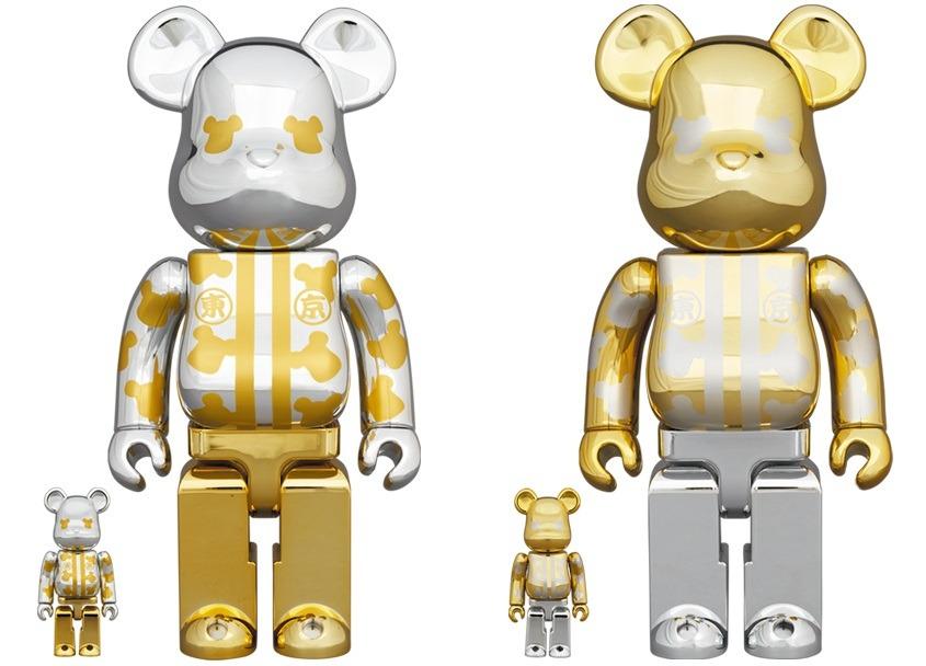 BE@RBRICK おとなしい はっぴ東京 金メッキ 100％ 400％ 銀メッキ セット