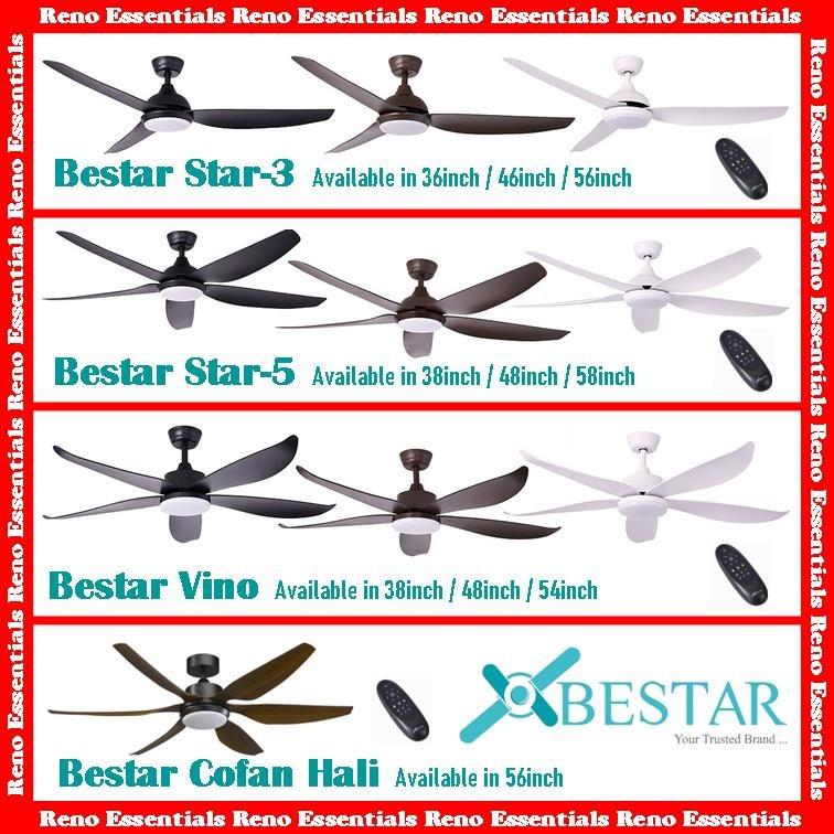 ceiling fan bestar new launch star 3 star 5 vino cofan hali furniture home living lighting fans fans on carousell