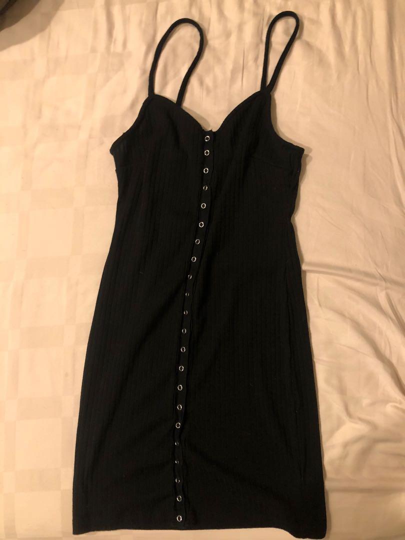 Forever 21 black button up dress top