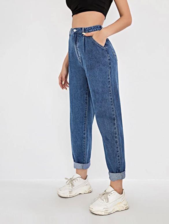 Blue Mom Jeans, Women's Fashion