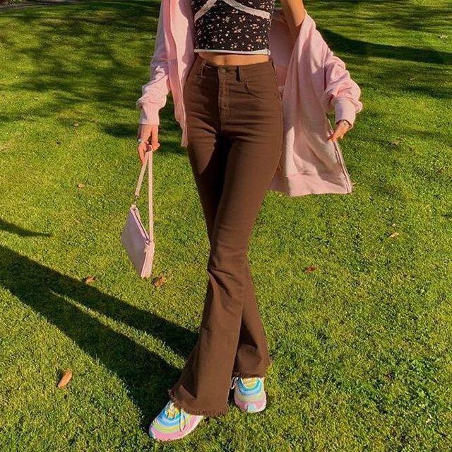 Brown jeans flare Clearance