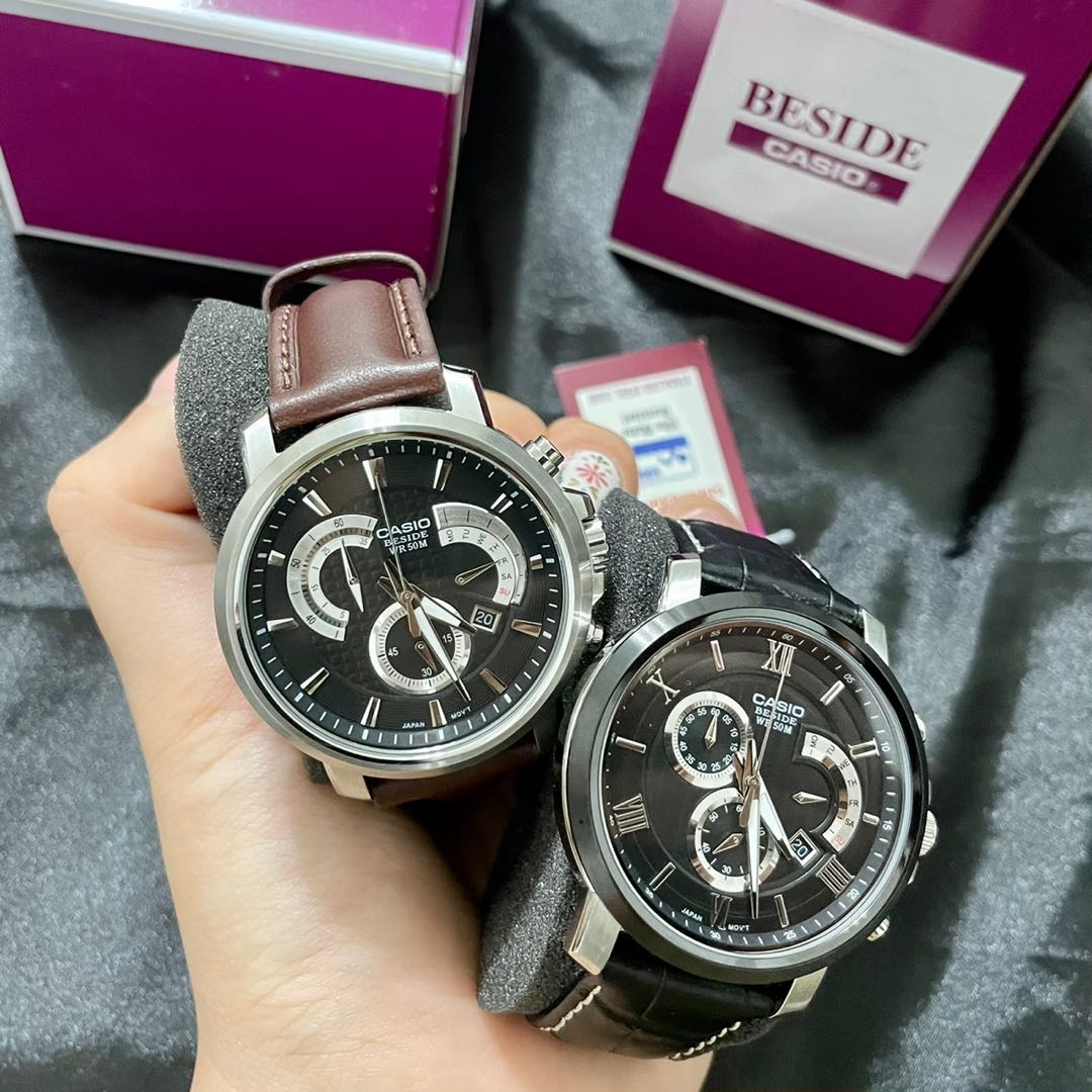 Casio Enticer Gent s Beside Watch Genuine Leather Strap BEM