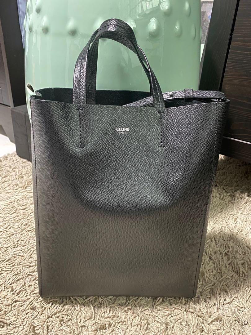 Celine Cabas Vertical Leather Tote Black Luxury Bags Wallets
