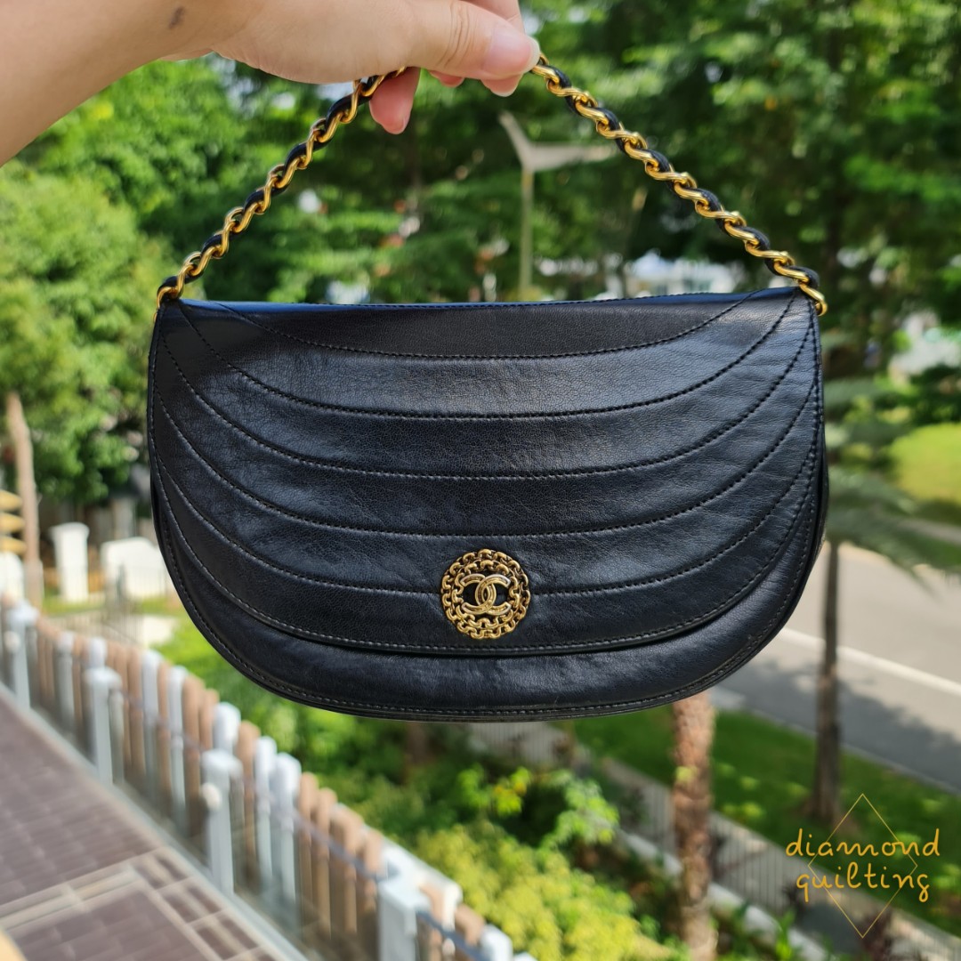 chanel vintage half moon bag