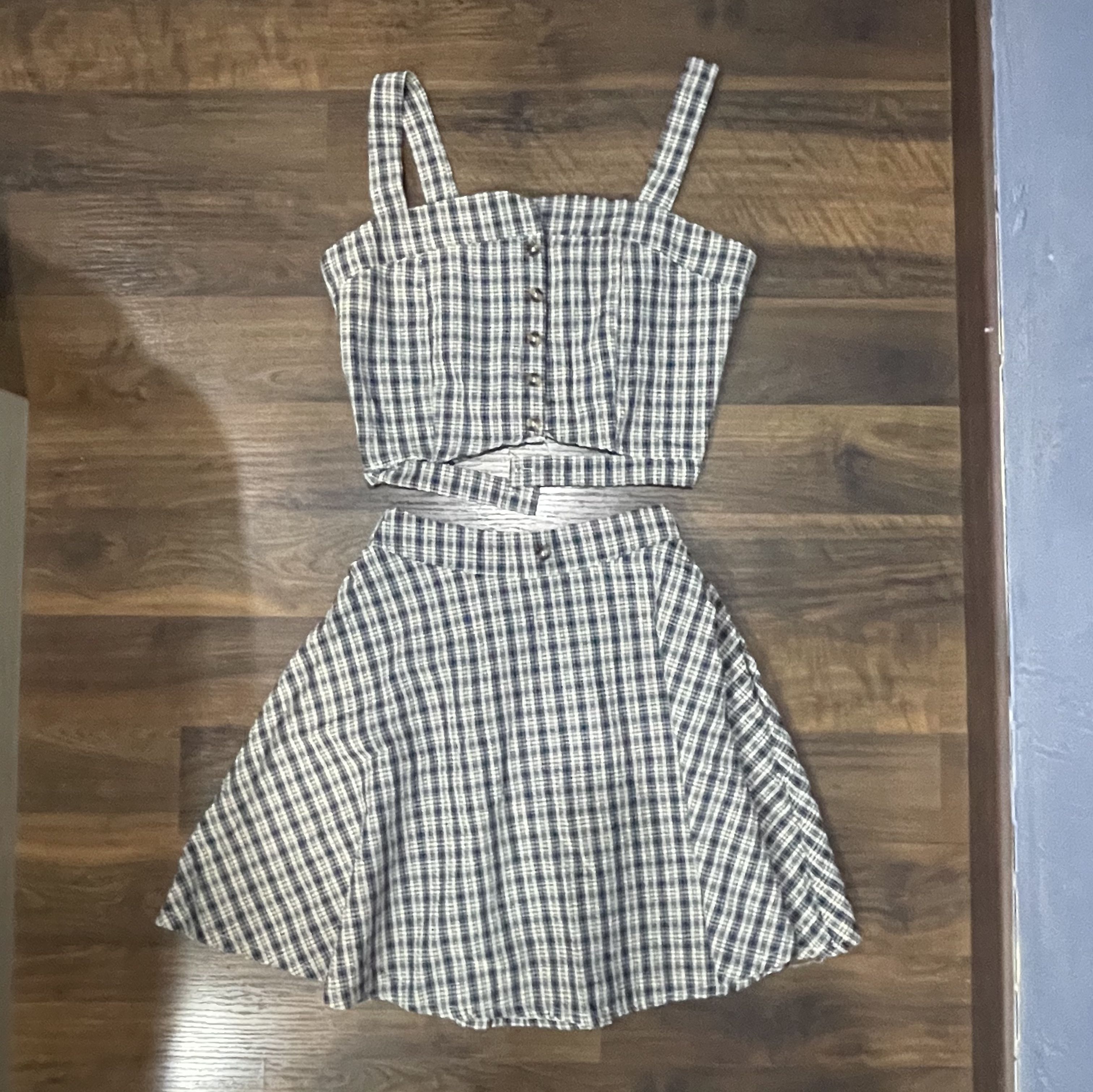 Checkered two piece outfit