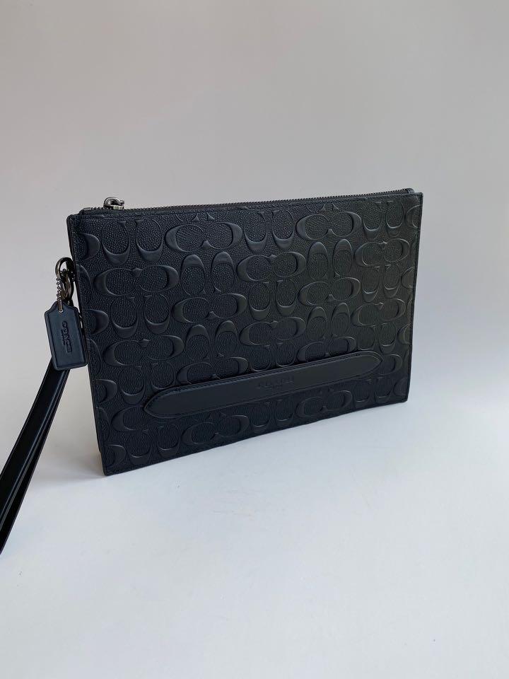 COACH STRUCTURED POUCH IN SIGNATURE LEATHER COACH F75914