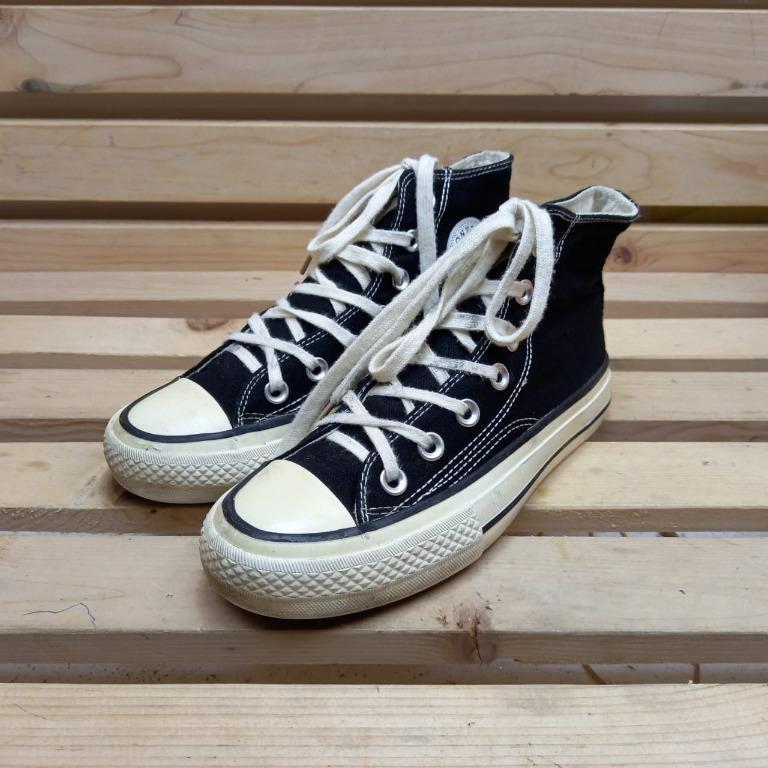 size 8 black high top converse