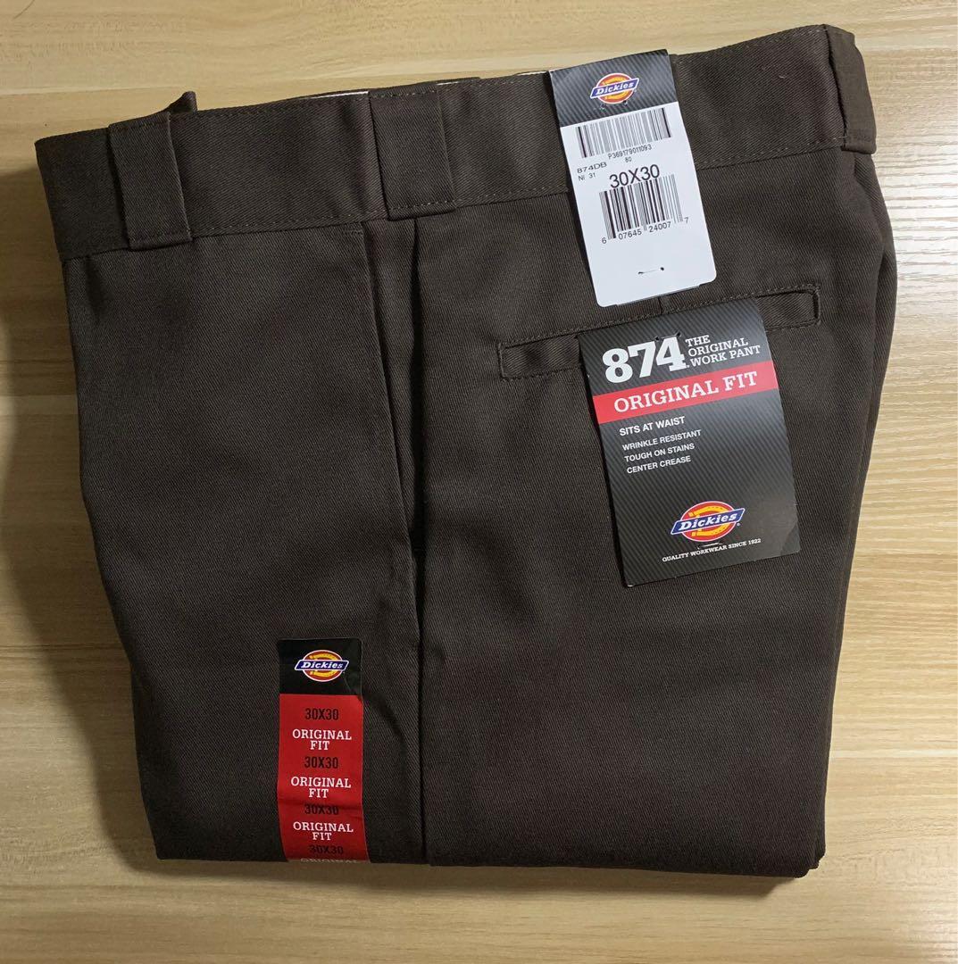 Dickies 874 Pants Dark Brown 30x30 Men s Fashion Bottoms