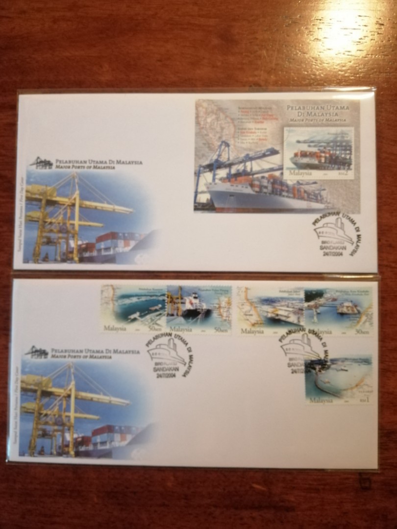 Fdc Malaysia 2004 Pelabuhan Utama 2 Covers Antiques Stamps On Carousell