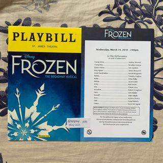 Frozen Musical on Broadway March 2018 Playbill