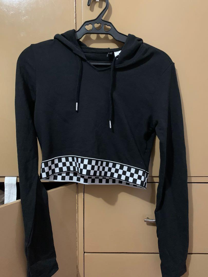 Checkerboard cropped hoodie online