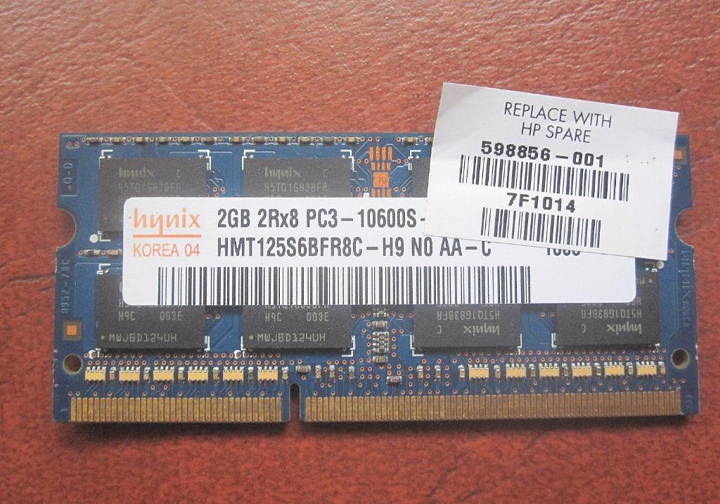 Two 2GB DDR3 1333Mhz Laptop RAM (Category: Computer Parts) located in Mandaue City. Submitted by oddball84 (Listing ID 1088961719, Image 2). Description: Two Hynix 2GB memory (RAM) for laptops. Original. In great condition..