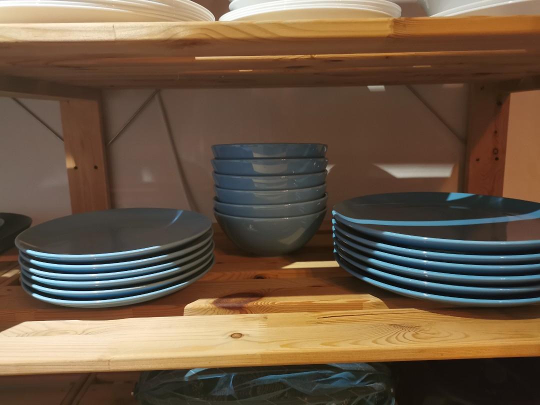 Ikea 365+ plates set 18 pcs, Furniture & Home Living, Kitchenware