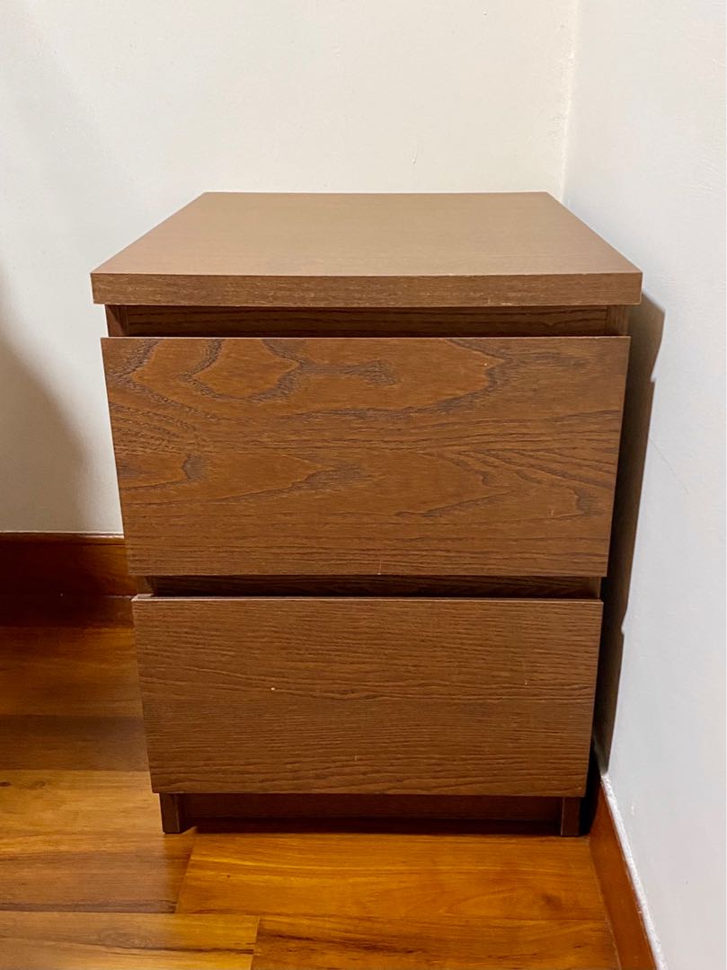 Ikea Malm bedside table (2 drawers), Furniture & Home Living, Furniture