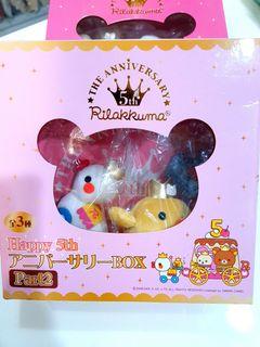 Japan San-x Rilakkuma 5th Anniversary Kiiroitori & Penguin Plush Box Set