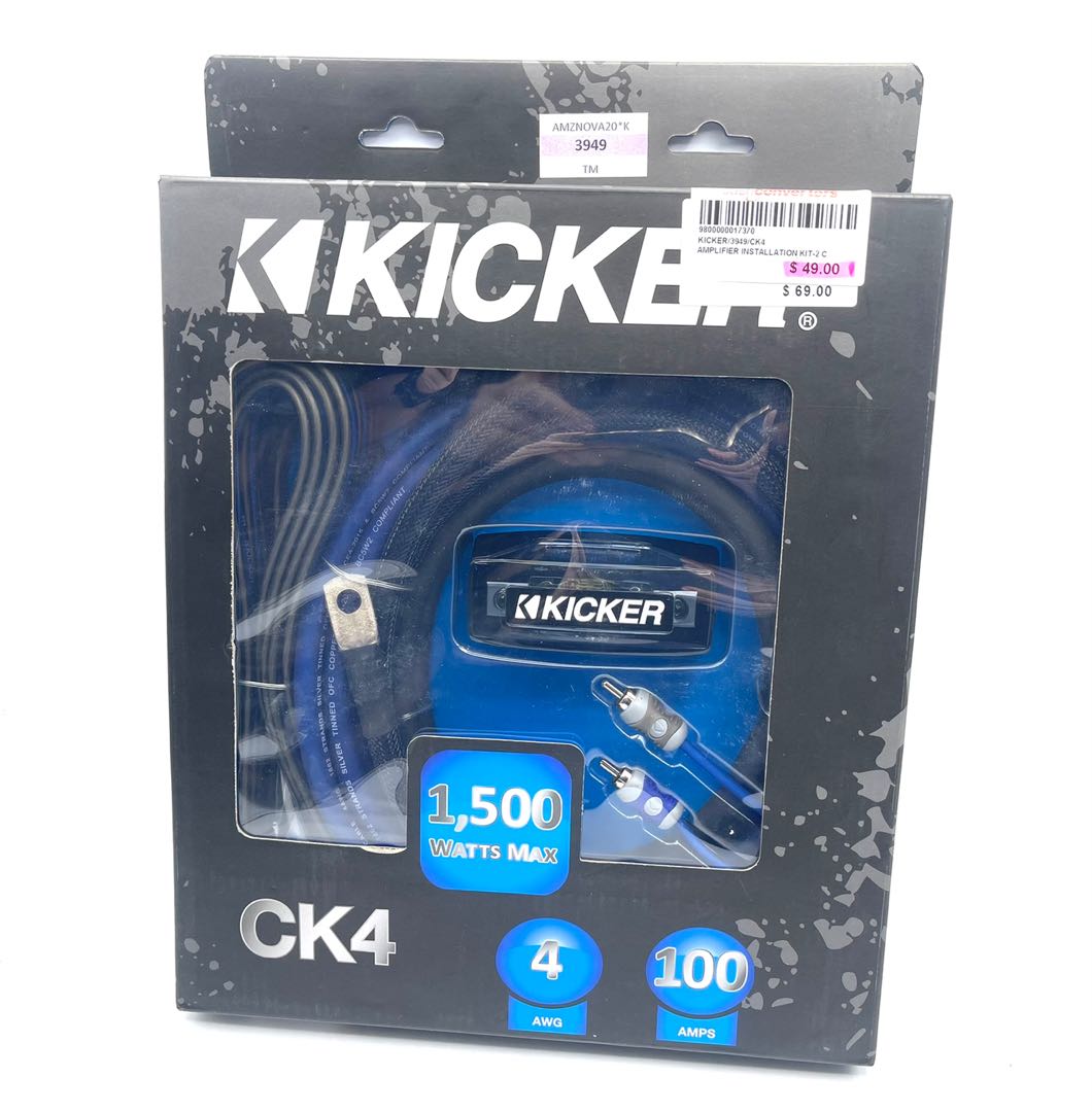 Kicker CK4 4Gauge 2Channel Complete 4AWG Car Amplifier Installation