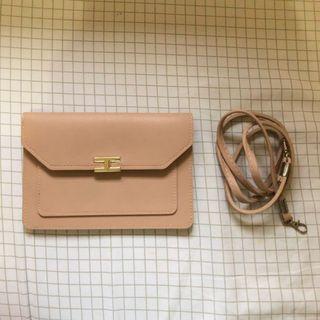 Leather Nude/cream purse with detachable sling