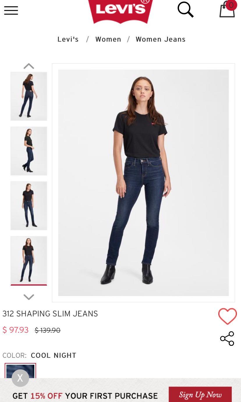 Levi's 312 shaping slim jeans size 26, Women's Fashion, Bottoms, Jeans &  Leggings on Carousell