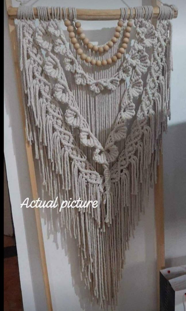 Macrame wall hanging decor 21x44inches (Category: Wall Decor) located in Binan City. Submitted by relizas_modern_macrame (Listing ID 1089125268, Image 1). Description: branch 21inches length 44inches single 8layer design made of natural cotton rope . . product origin binan city laguna ph . . mode of payment gcash bpi shipping thru lalamove toktok j&t abest express pm for orders.