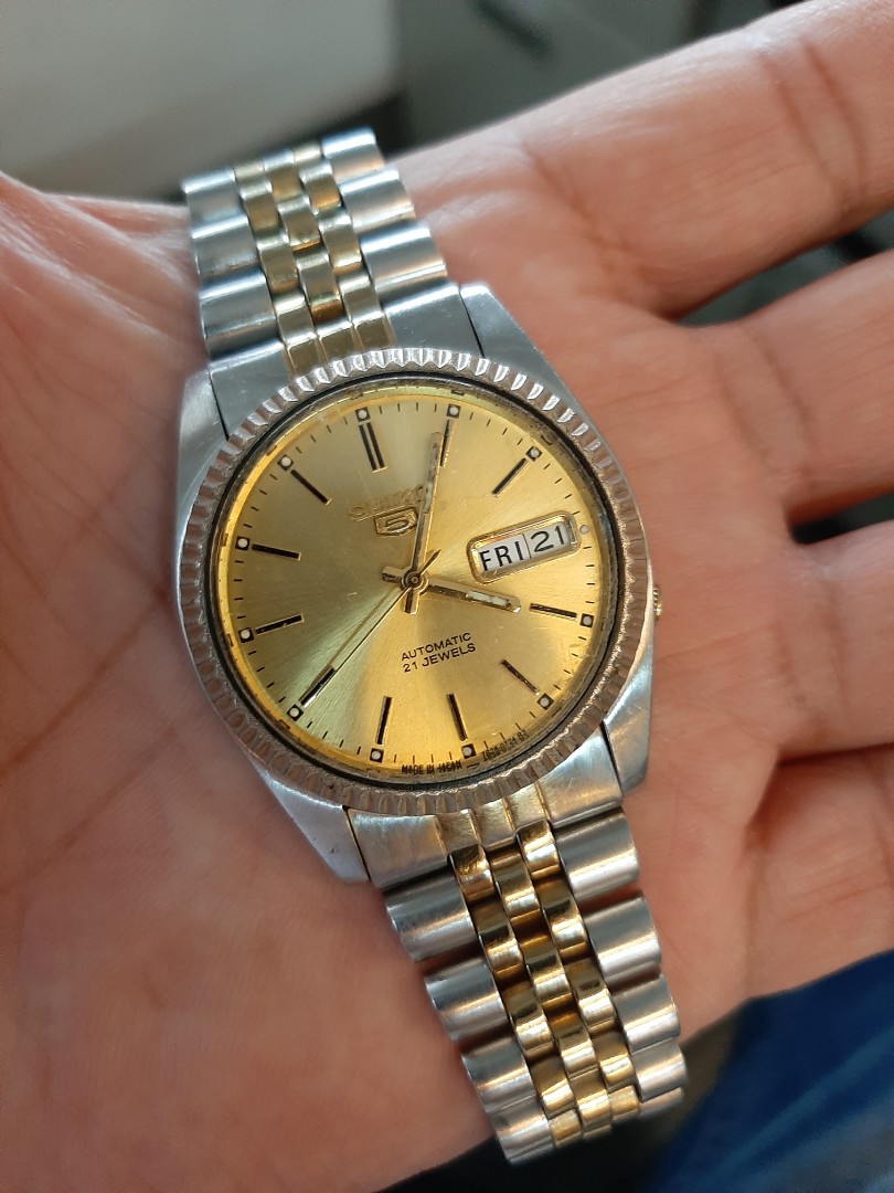 March 2001 Seiko 5 Automatic Datejust Homage Two Tone Men's, Men's Fashion,  Watches & Accessories, Watches on Carousell