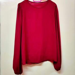 Maroon plain blouse top #