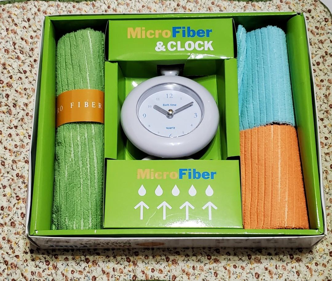Micro Fiber Bath Set with clock (Category: Bath) located in Quezon City. Submitted by lajean (Listing ID 1089007449, Image 1). Description: Micro Fiber Towel & Clock Bath Set Face Towel→1pc. Hand Towel→2pcs. Clock 1pc. Unused Bought from Jpn Nice gift for your loved one Shipping fee at buyer's expense.