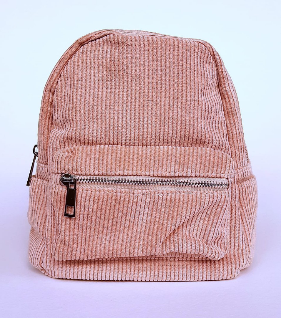 Pink corduroy backpack deals