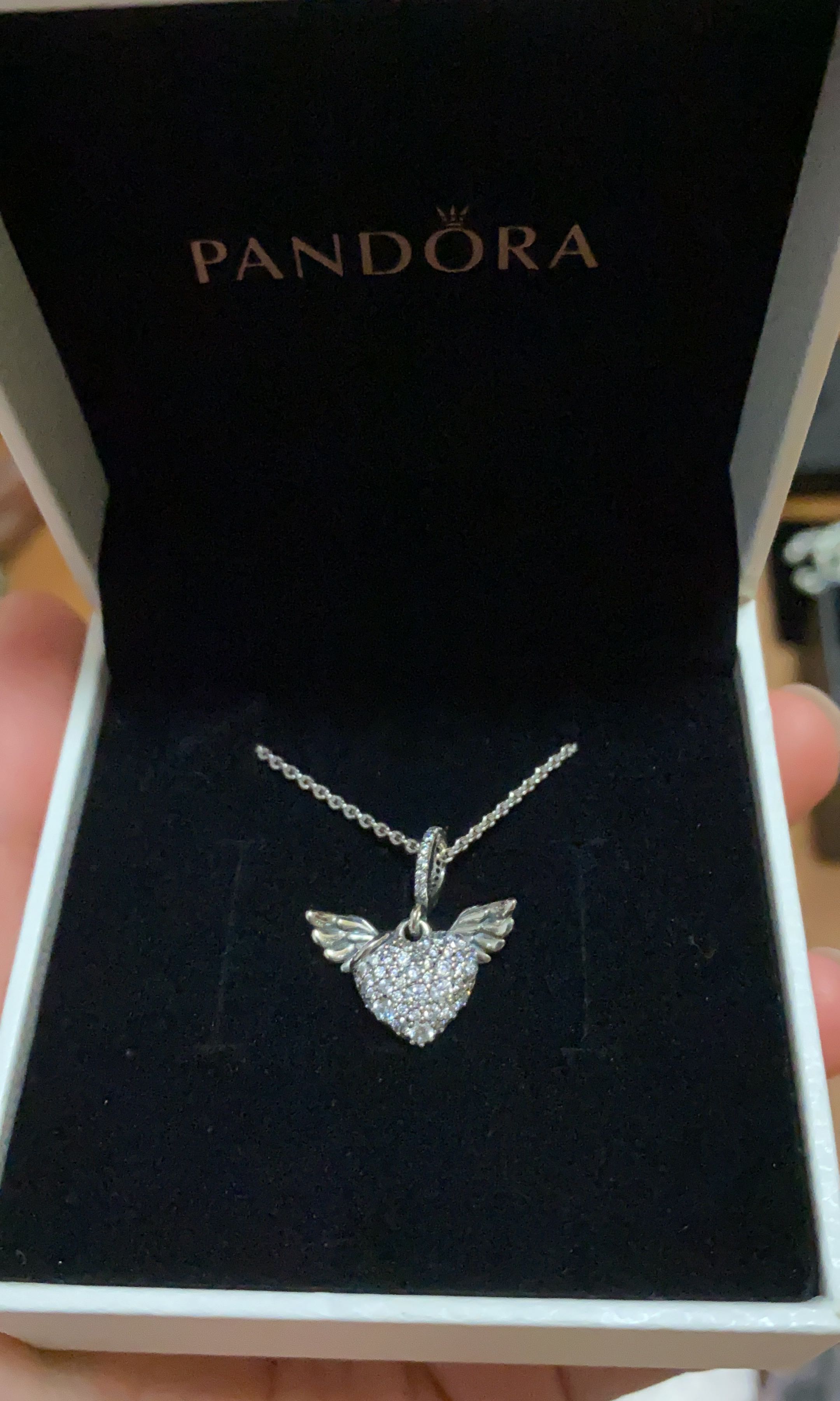 Big sale♥️ PANDORA ANGEL WING HEART NECKLACE ✨, Women's Fashion, Jewelry &  Organizers, Necklaces on Carousell