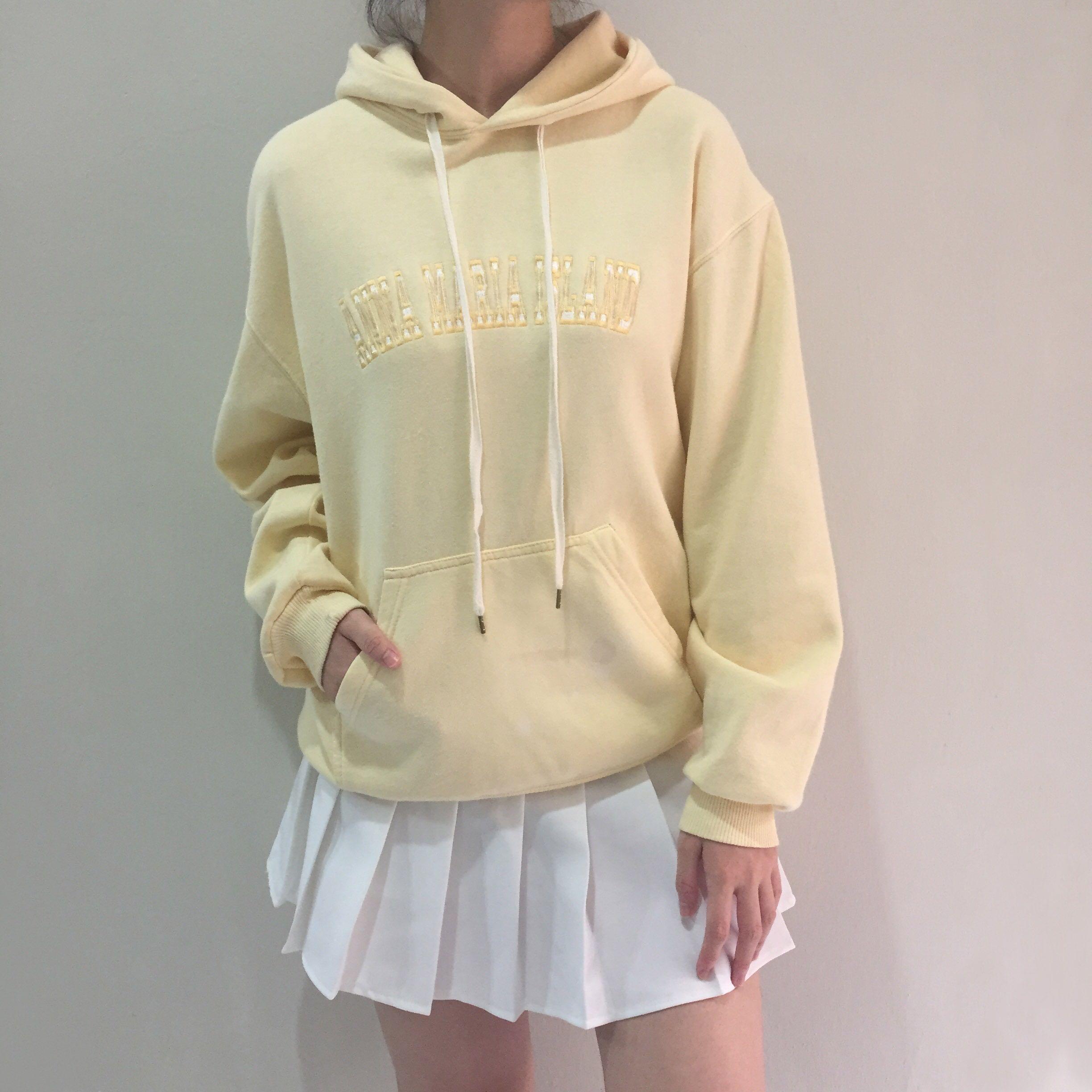 Pale yellow hoodie women's sale