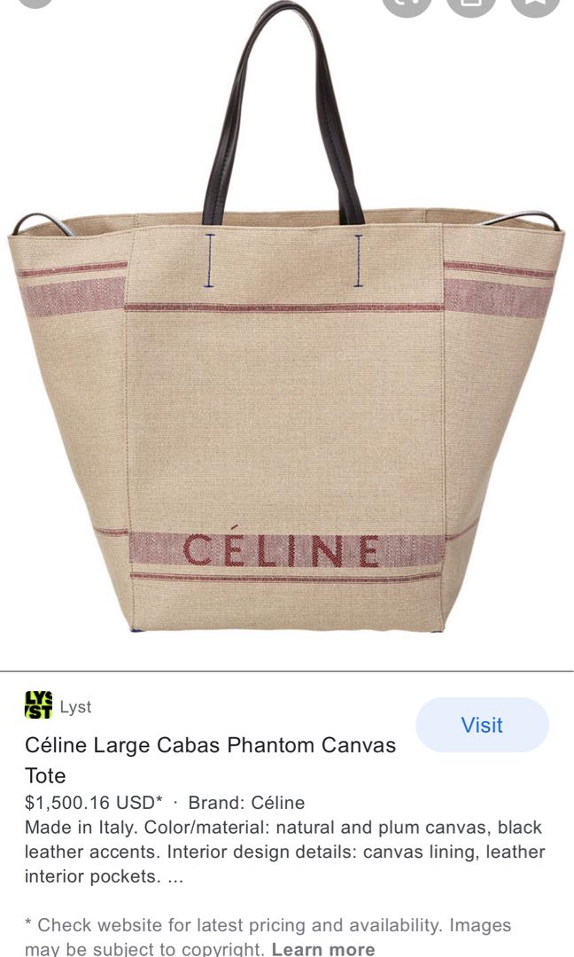 Celine cabas cheap phantom canvas