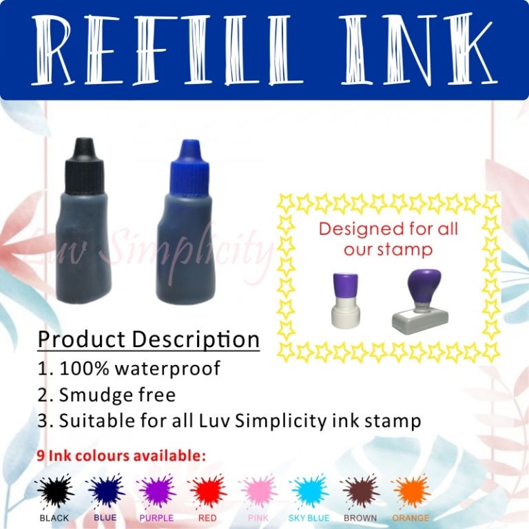 Refill ink / Name stamp / Rubber stamp / company stamp / teacher stamp