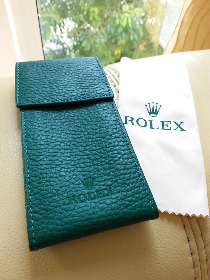 Rolex Watch Leather Pouch w Cleaning Cloth Luxury Watches on