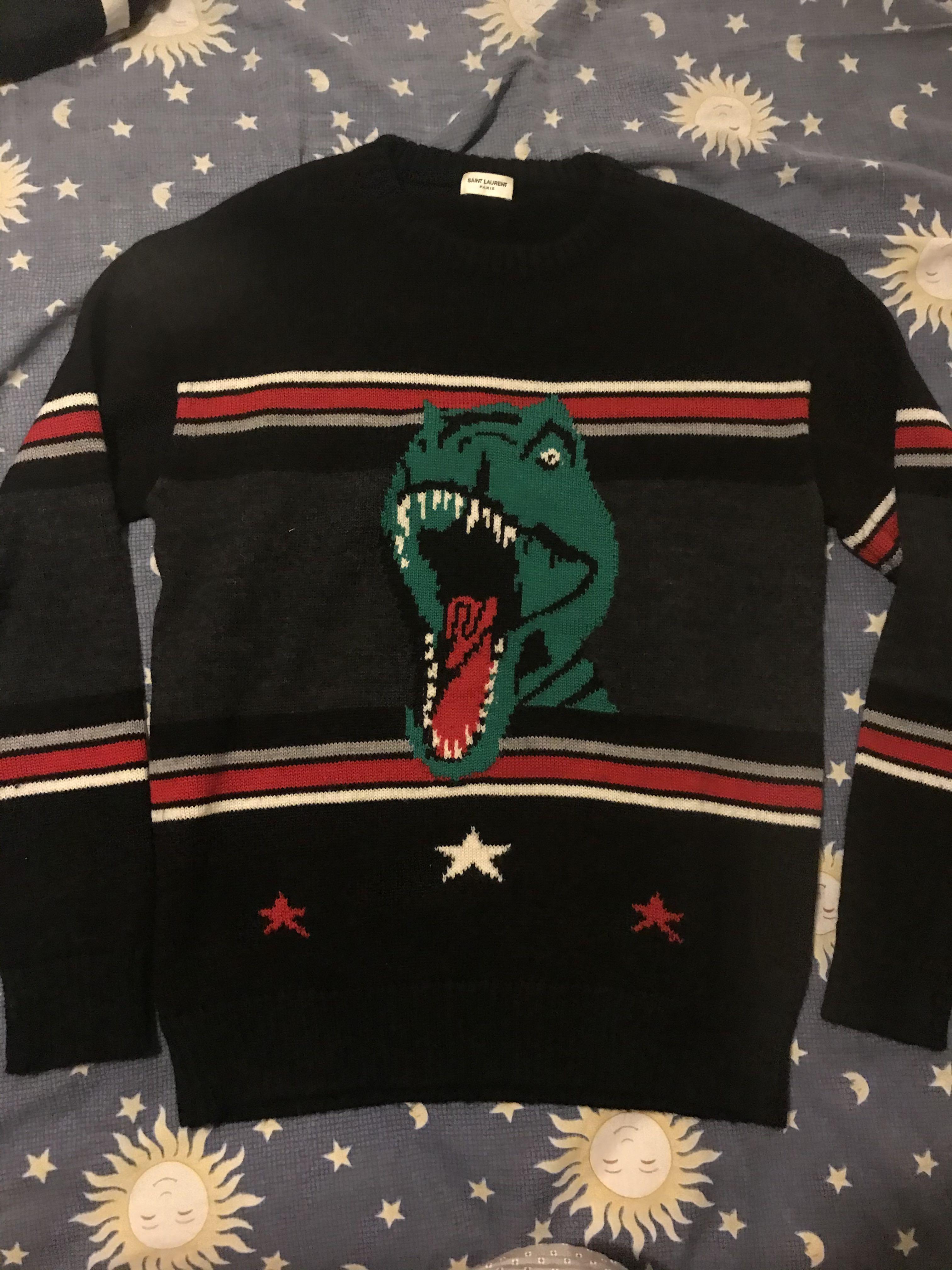 Saint Laurent SS16 T Rex Sweater Men s Fashion Tops Sets