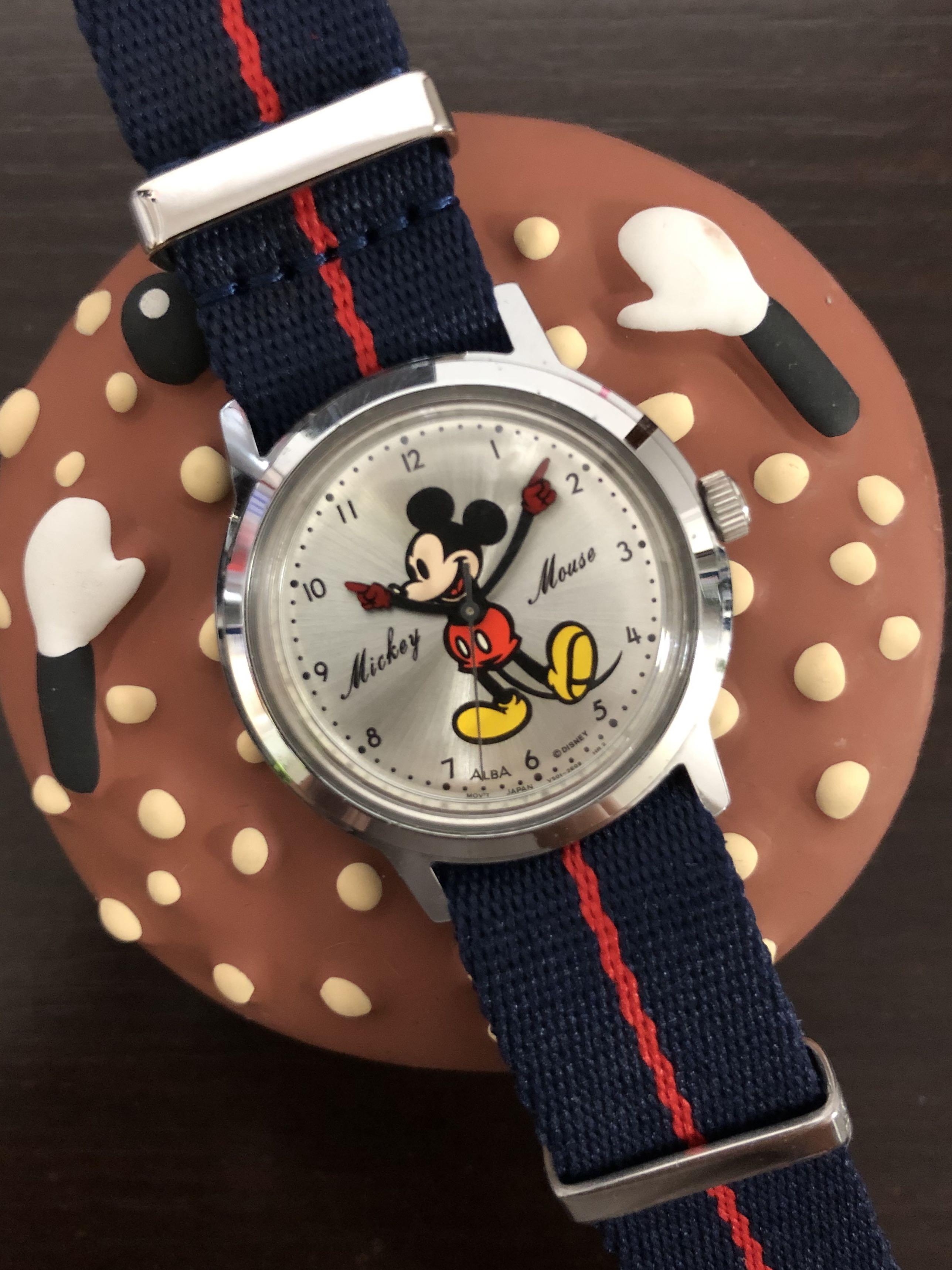 Seiko Alba Mickey Mouse quartz watch 米奇手錶Vintage 中古, 興趣及