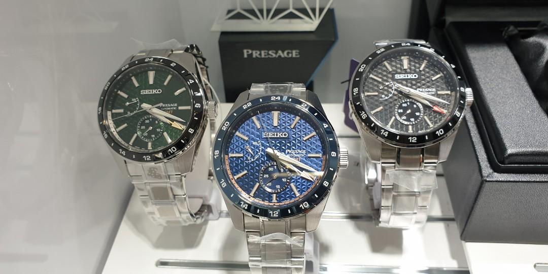 Seiko Presage Sharp Edged Series GMT SPB217, SPB219, SPB221, Luxury,  Watches on Carousell