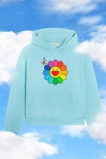 Takashi Murakami x Pangaia Bee Day Hoodie Light Blue