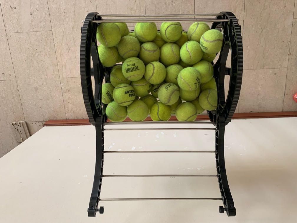 Tennis ball picker hopper basket pick up 80 balls, Sports Equipment