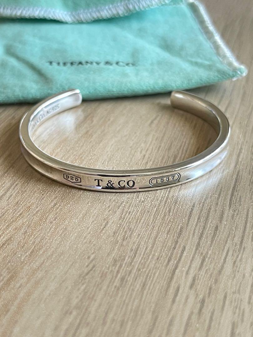 tiffany 銀 手鐲 TIFFANY Co 經典款1837 開口手鐲 窄版手環 925純銀
