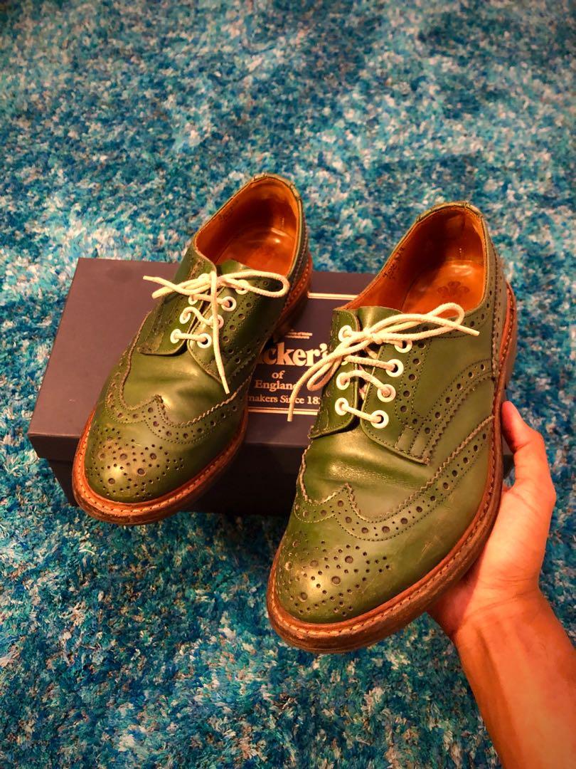 Trickers Green Aniline Derby Brouge