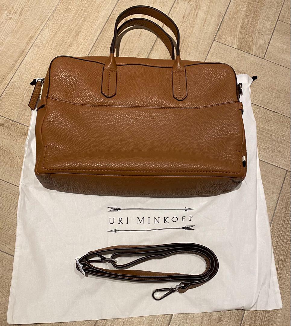 Uri minkoff brown pebble grain leather briefcase Luxury Bags