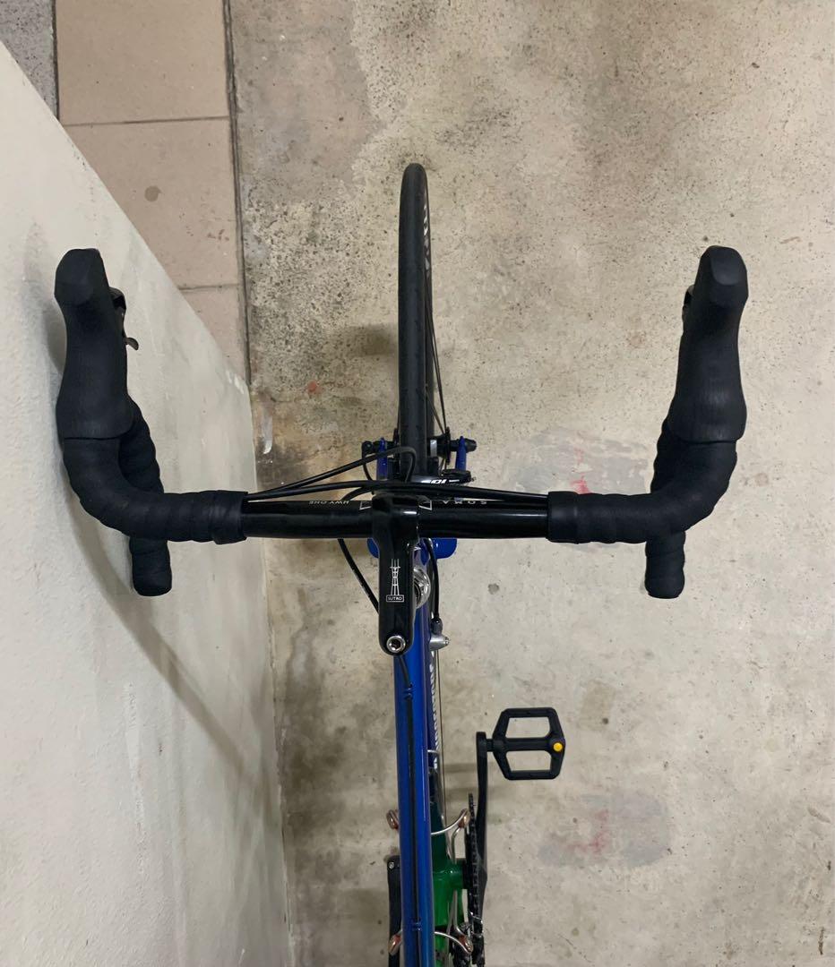 modern groupset on vintage bike