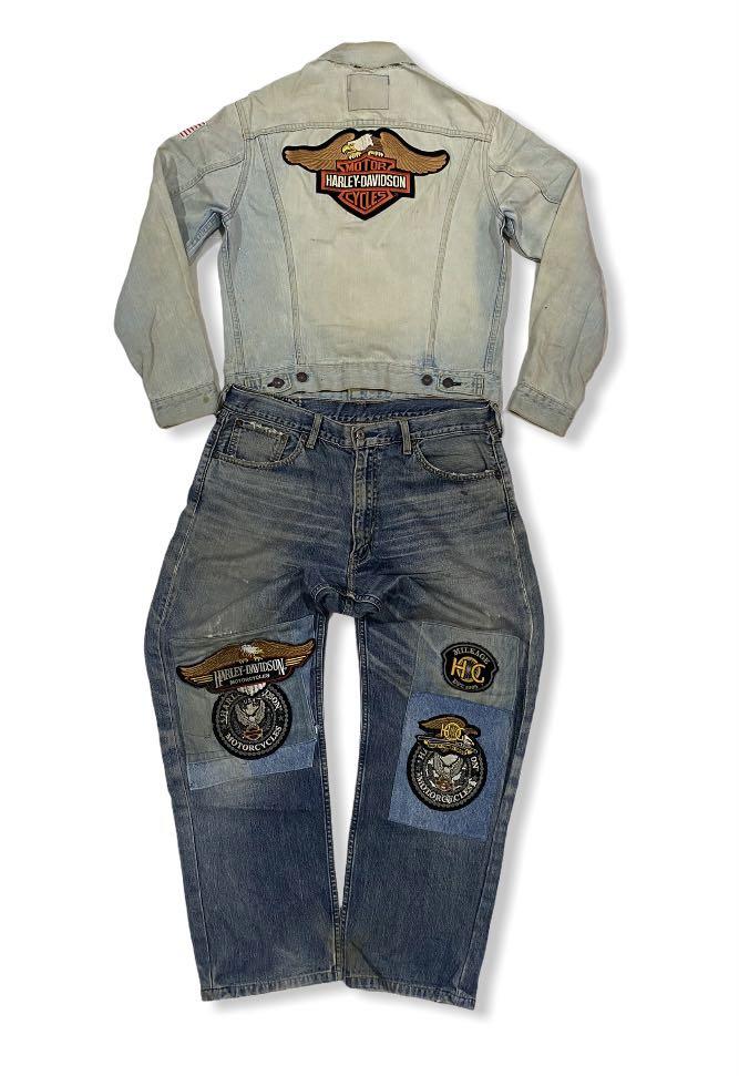 Vintage levis Big E Jacket + Jeans X Harley Davidson Custom Made, Men's  Fashion, Tops & Sets, Tshirts & Polo Shirts on Carousell