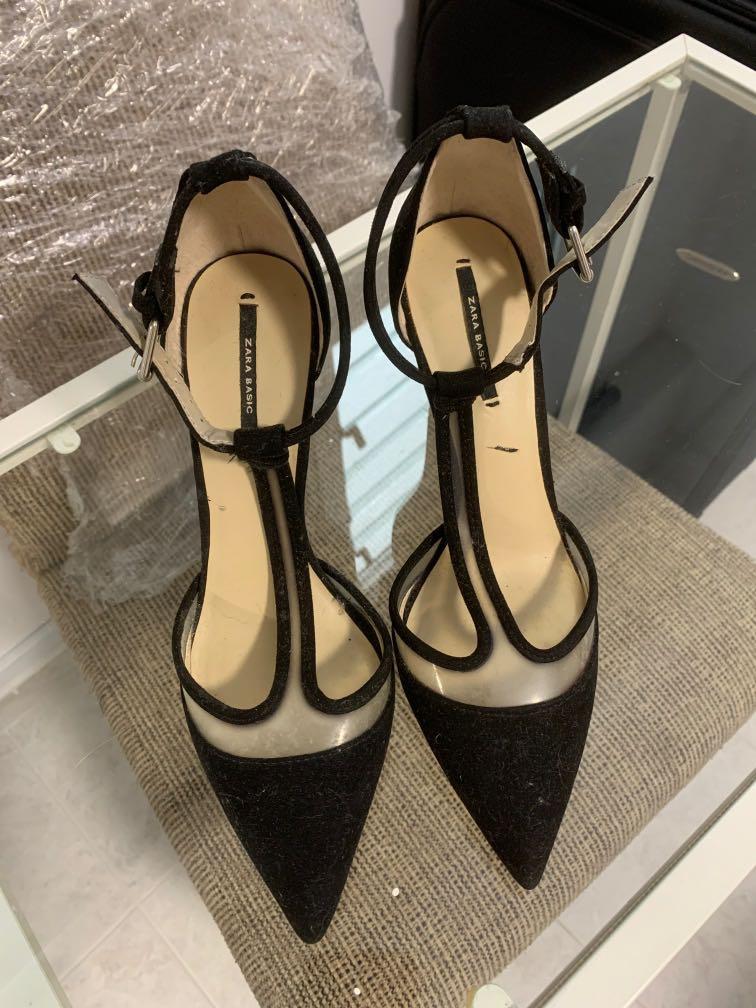 Zara black pointed heels, Women's Fashion, Footwear, Heels on Carousell